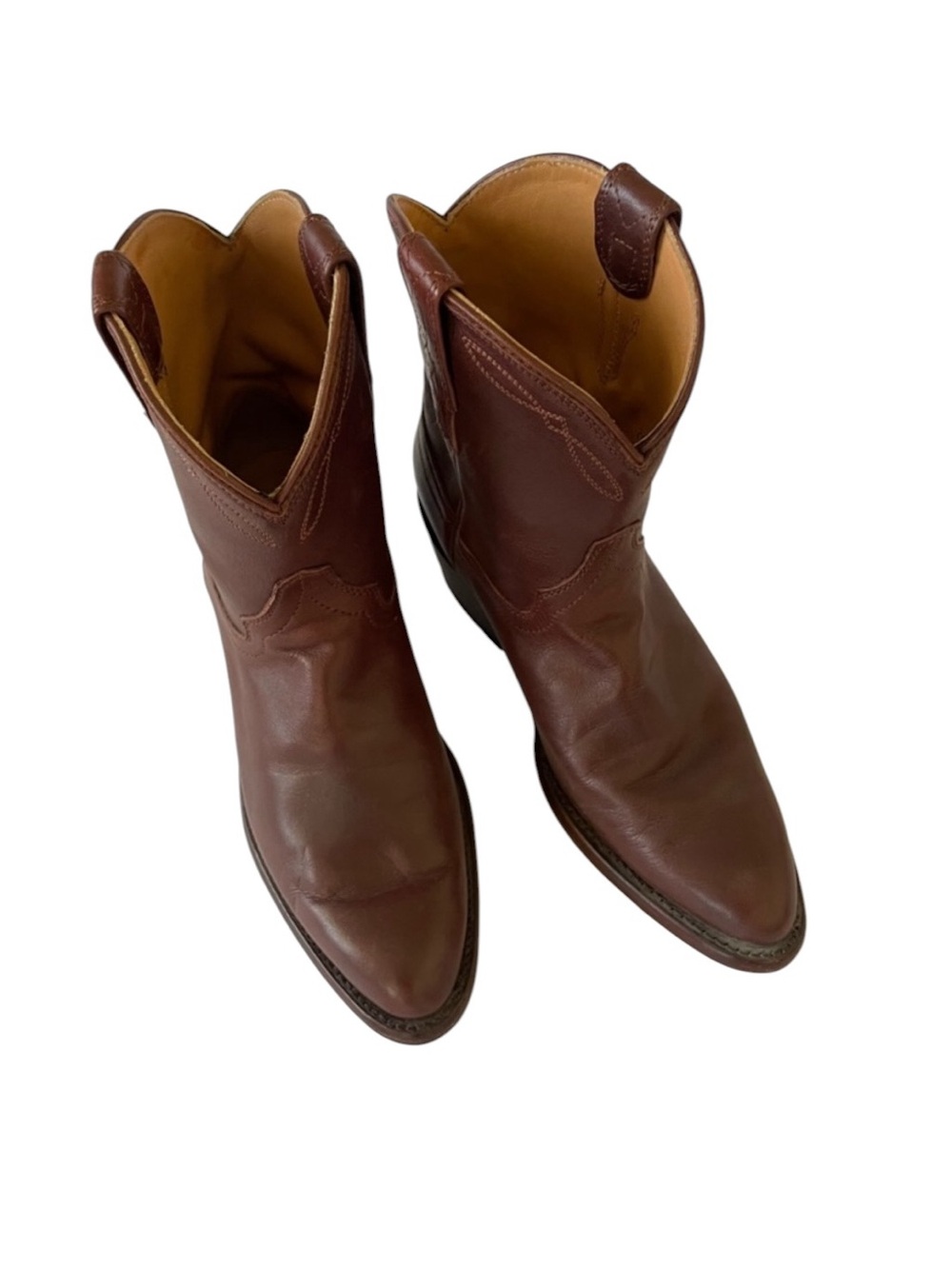 Tecovas Brown Leather Western Ankle Boots-Penny Boot - Picture 6 of 9